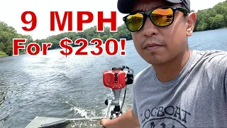Sican 3.6 HP 52cc Outboard Jon Boat Motor 2-Stroke Engine | Review Unboxing Performance Speed Test