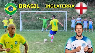 BRASIL VS INGLATERRA DISPUTA DE PÊNALTIS COM OS MELHORES JOGADORES!