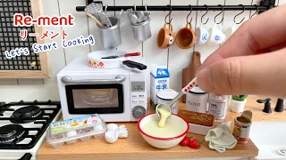 RE-MENT Mini Kitchen | Miniature cooking toys ASMR | Strawberry Crepes | いちごクレープ