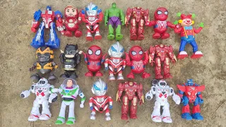 Menemukan Mainan Robot,Bumblebee,Optimus,Spiderman,Hulk,Robot iron man,Ultraman Gingga