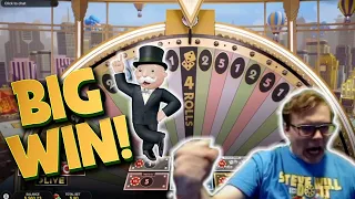 HUGE 4 ROLLS MONOPOLY LIVE BONUS GOES CRAZY!