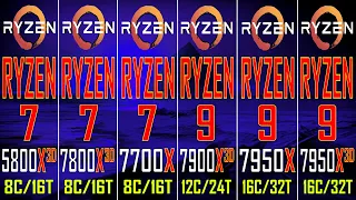 R7 5800X3D vs R7 7800X3D vs R7 7700X vs R9 7900X3D vs R9 7950X vs R9 7950X3D // PC GAMES TEST ||