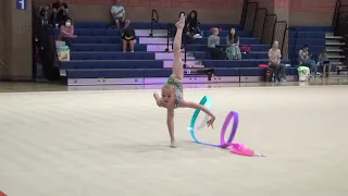 Ribbon routine Level 6 Viktoria Bukareva 8 years Las Vegas 2022 rhythmic gymnastics competition