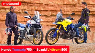 Face to face / Honda XL 750 Transalp vs Suzuki V-Strom 800 DE/ motos.net / Comparativa 2023 / 4K