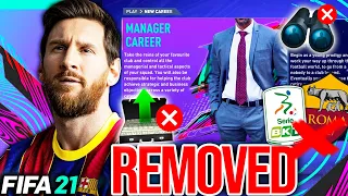 10 THINGS REMOVED from FIFA 21 CAREER MODE!!!