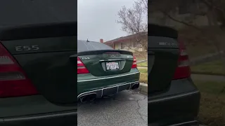 2006 Mercedes E55 AMG 550WHP coldstart with longtube headers and full exhaust