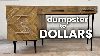 Dumpster to Dollars | Flipping a Trash Picked Desk!