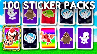 OPENING 100 STICKER PACKS In Adopt Me