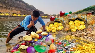 Lucky day ! Digging for Treasure worth millions from Huge Nuggets of Gold & gem stone  at riverside