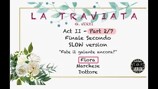 Traviata Act 2 | Part 2/7 | FLORA highlighted | SLOW version | Opera Study Accompaniment | G.Verdi