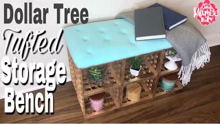 Dollar Tree DIY Tufted Storage Bench