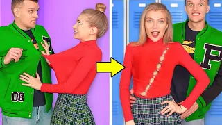 CLOTHES HACKS TO BECOME POPULAR AT SCHOOL! Fashion Life Hacks & DIY Outfit Ideas by Mr Degree