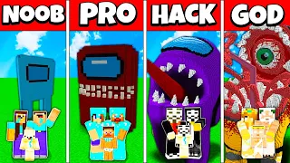 AMONG US BUILD CHALLENGE - NOOB vs PRO vs HACKER vs GOD Minecraft Animation