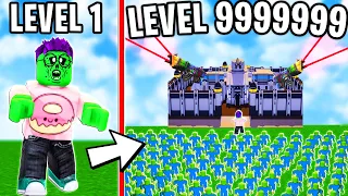 Can We Defeat 999,999 ZOMBIES And Build The MAX LEVEL FORTRESS In ROBLOX ZOMBIE TYCOON!?