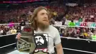 Daniel Bryan celebrates his WWE World Heavyweight Championship    RAW 1 7 14