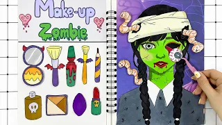 【🐾paper diy🐾】Paper Diy Makeup 🤢 Zombie Makeup #Wednesday Makeup Compilation | Super Diy Paper