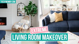 Extreme Living Room Makeover with DIY shiplap fireplace | Lake House Makeover | The DIY Mommy