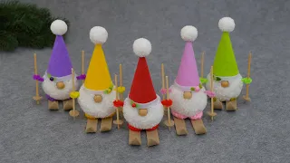 So simple! ❄️ Adorable Gnomes on skis🎿 DIY Christmas decor🎄