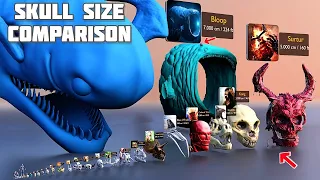 Skull size comparison  3d | the bloop Skull | el gran maja Skull | Animal Skull