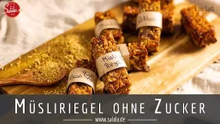 Müsliriegel selber machen mit Haselnuss und Mandel ohne Honig  ACHTUNG: Nicht Low Carb konform!