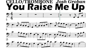 You Raise Me Up Cello Trombone Sheet Music Backing Track Play Along Partitura