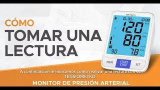 Cómo tomar una lectura - Monitor de Presión Arterial BP01