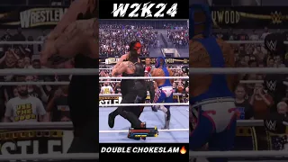 W2k24 Kane Double Chokeslam 🔥🔥....#wwe #wwe2k24 #shorts #reels #videogame #w2k24 #PlayStation