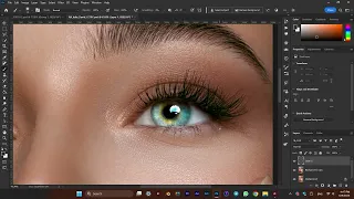 Adjusting the brush and creating eyelashes and eyebrows with Photoshop in photo retouching/ایجاد مژه