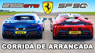 Ferrari 296 GTB vs Ferrari SF90: CORRIDA DE ARRANCADA