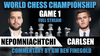 2021 World Chess Championship Game 1: Ian Nepomniachtchi vs Magnus Carlsen FULL GAME