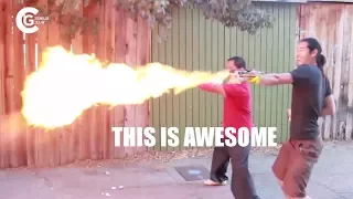 Punch Activated Arm Flamethrowers  -  This is awesome