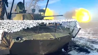 BMD-2 of Russia mows down the forest with a 2A42 cannon