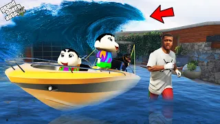 GTA 5 :  Franklin Try To Survive Tsunami & Finally Find Shinchan & Pinchan  In GTA 5 ! (GTA 5 Mods)