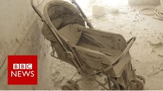 Inside Aleppo immediately after air strikes - BBC News