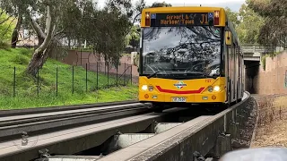 Buses travelling on what seems like a Train Track - The Adelaide O’Bahn