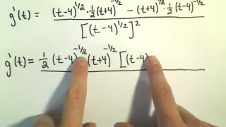 Quotient Rule to Find a Derivative + Simplifying