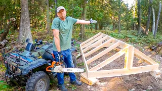 A HANGING ATV Garage Built with an Alaskan Chainsaw Mill.  Will it Actually Work? (pt 1)  #51