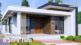 Modern House | House Design idea | 8.5m x 14m with Swimming pool