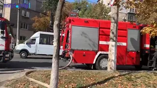 Пожар напротив воинской части в Мариуполе