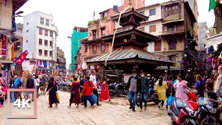 Market Areas of Kathmandu Walk Tour | Travel Nepal 4K | ASMR Binaural City Sounds for Deep Sleep