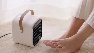Mini Portable Electric Fan Heater | Home Office Desktop Personal Space Heater for Winter