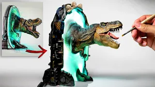 How To Make a T-Rex and Warp Gate Diorama / Polymer Clay / Epoxy resin