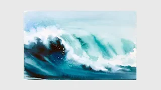 Экспресс-урок по акварельной живописи «Волна» | Как нарисовать волну поэтапно