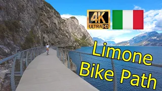 【4K】Limone sul Garda Suspended Bike Path | Ciclopista route in Lake Garda