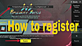 HOW TO REGISTER POPULARITY EVENT ON BGMI | BGMI POPULARITY EVENT | POPULARITY REGISTER | BGMI SPIN