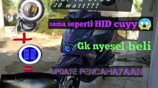 [ UNBOXING+PASANG LAMPU CWL 4D CREE 20 WATT ANTI SILAU CUY] di beat new atau segala jenis motor