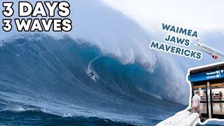 SURFING A MASSIVE SWELL AT 3 ICONIC LOCATIONS IN 3 DAYS || WAIMEA JAWS MAVERICKS