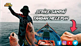 Pesta Strike kapmer.. ! Segampang Ini Mancing kakap merah bantal & kerapu monster