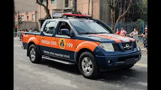 Desfile Aniversário Ubatuba 2023 Viaturas Polícia Militar Bombeiros Guarda Defesa Civil SAMU GBMar