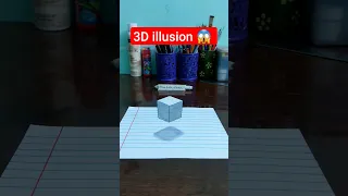 how to draw 3D floating cube..😱😍 | 3d drawing tutorial  #shorts #ashortaday #ytshorts